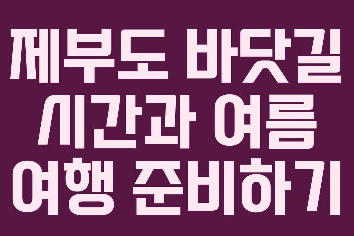 제부도 바닷길 시간과 여름 여행 준비하기