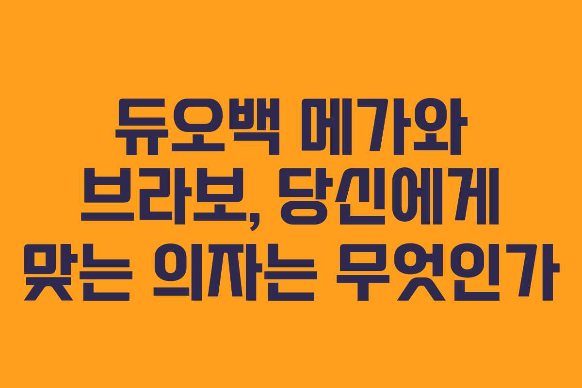 듀오백 메가와 브라보, 당신에게 맞는 의자는 무엇인가