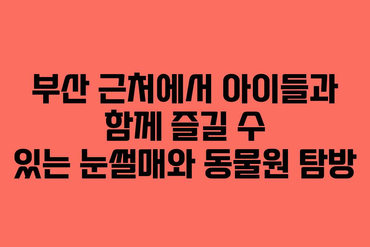 부산 근처에서 아이들과 함께 즐길 수 있는 눈썰매와 동물원 탐방