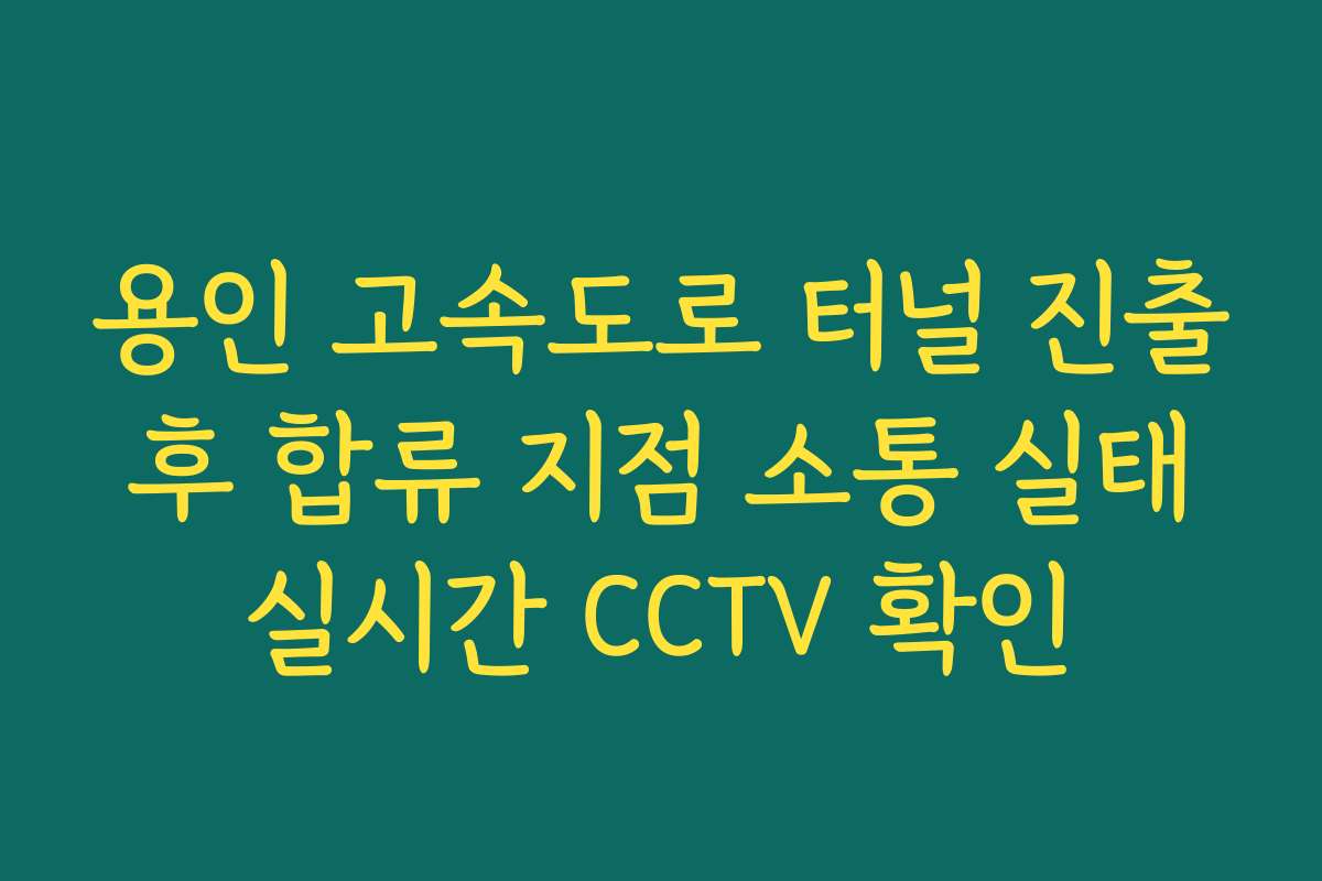 용인 고속도로 터널 진출 후 합류 지점 소통 실태 실시간 CCTV 확인 용인 고속도로 터널 진출 후 합류 지점 소통 실태 실시간 CCTV 확인