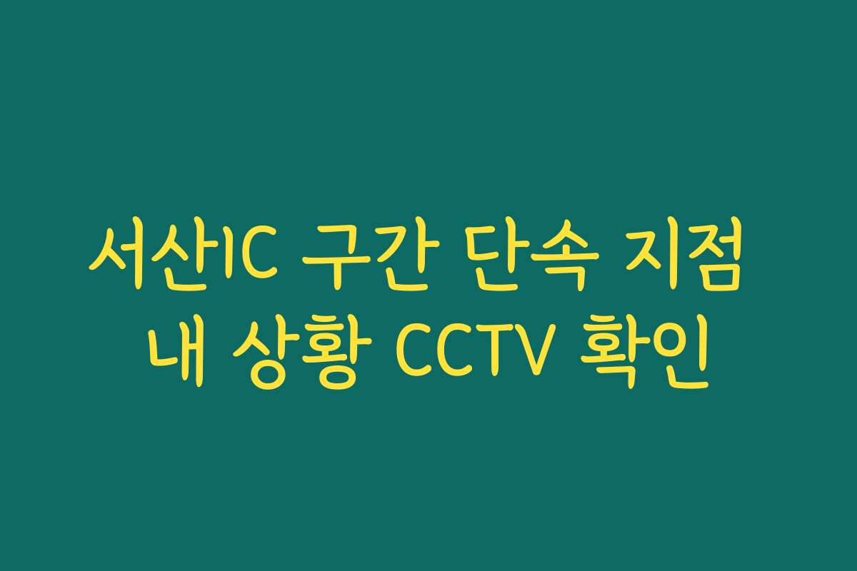 서산IC 구간 단속 지점 내 상황 CCTV 확인