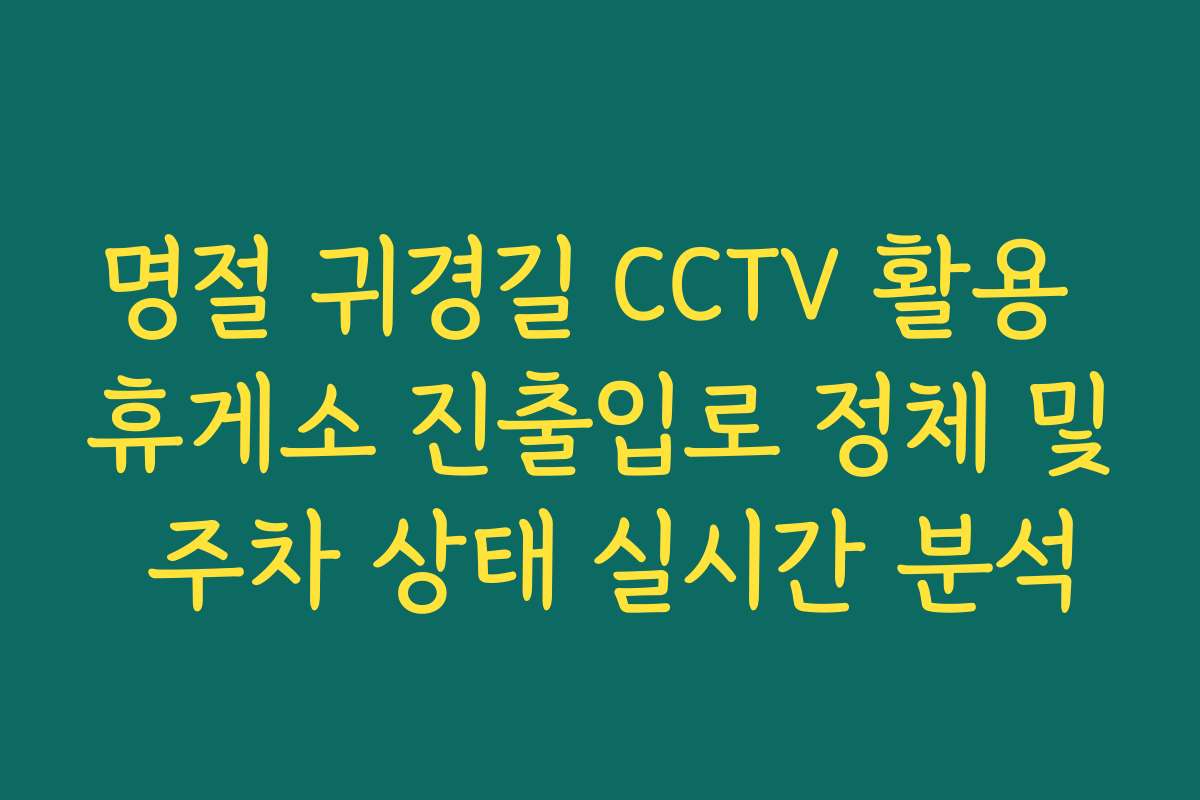 명절 귀경길 CCTV 활용 휴게소 진출입로 정체 및 주차 상태 실시간 분석 명절 귀경길 CCTV 활용 휴게소 진출입로 정체 및 주차 상태 실시간 분석