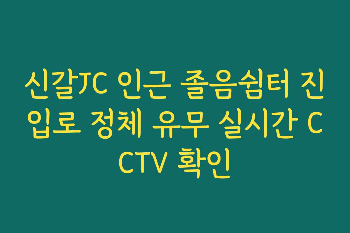 신갈JC 인근 졸음쉼터 진입로 정체 유무 실시간 CCTV 확인