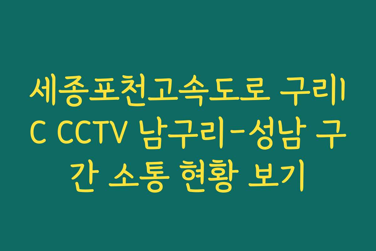 세종포천고속도로 구리IC CCTV 남구리-성남 구간 소통 현황 보기 세종포천고속도로 구리IC CCTV 남구리-성남 구간 소통 현황 보기