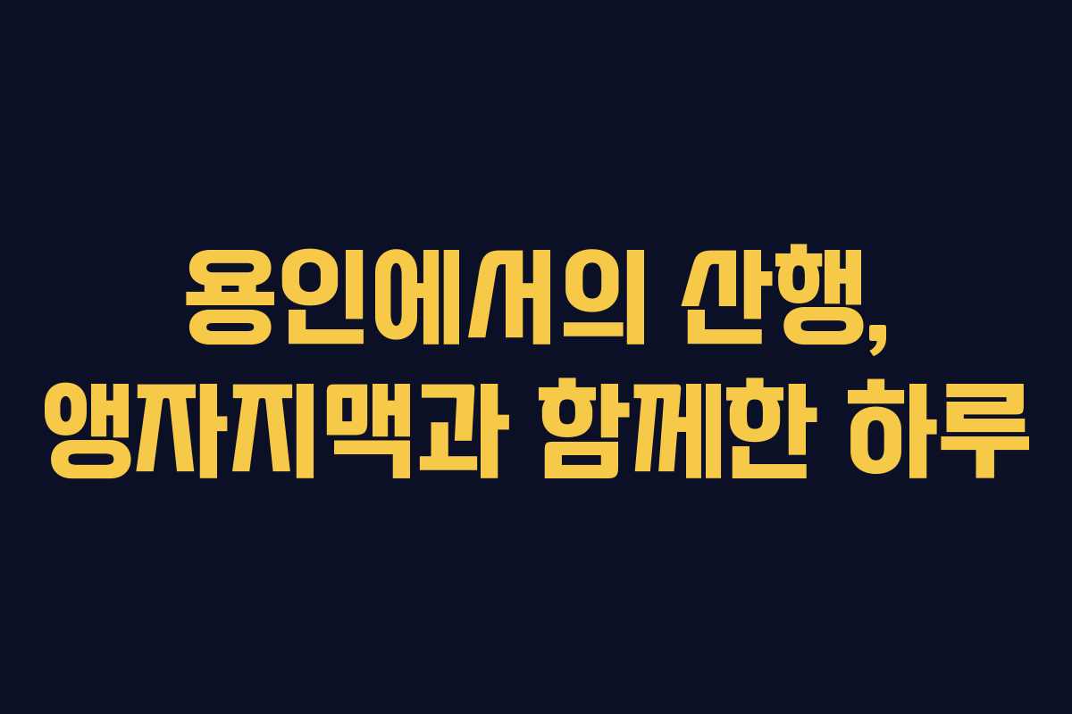 용인에서의 산행, 앵자지맥과 함께한 하루