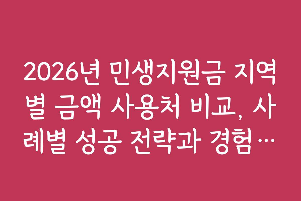 2026년 민생지원금 지역별 금액 사용처 비교, 사례별 성공 전략과 경험담 공유 2026년 민생지원금 지역별 금액 사용처 비교, 사례별 성공 전략과 경험담 공유