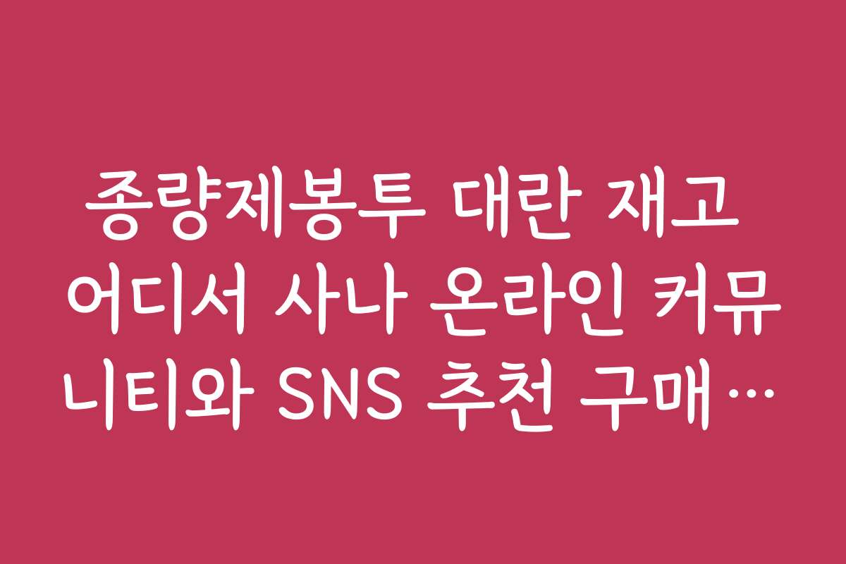 종량제봉투 대란 재고 어디서 사나 온라인 커뮤니티와 SNS 추천 구매처 모음 종량제봉투 대란 재고 어디서 사나 온라인 커뮤니티와 SNS 추천 구매처 모음