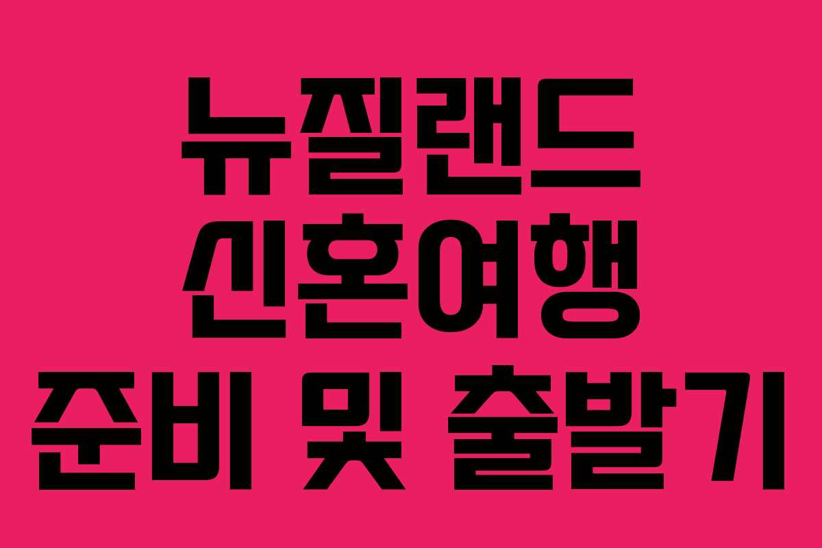 뉴질랜드 신혼여행 준비 및 출발기