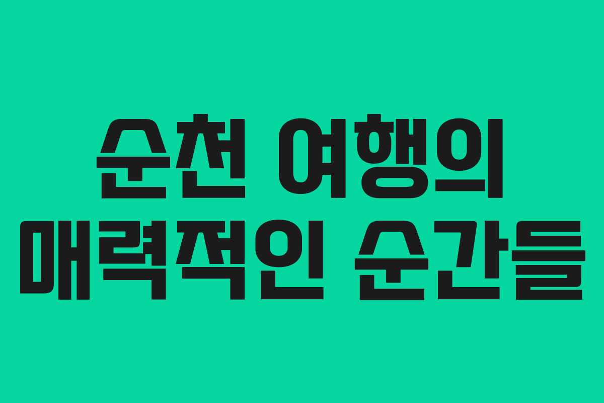 순천 여행의 매력적인 순간들