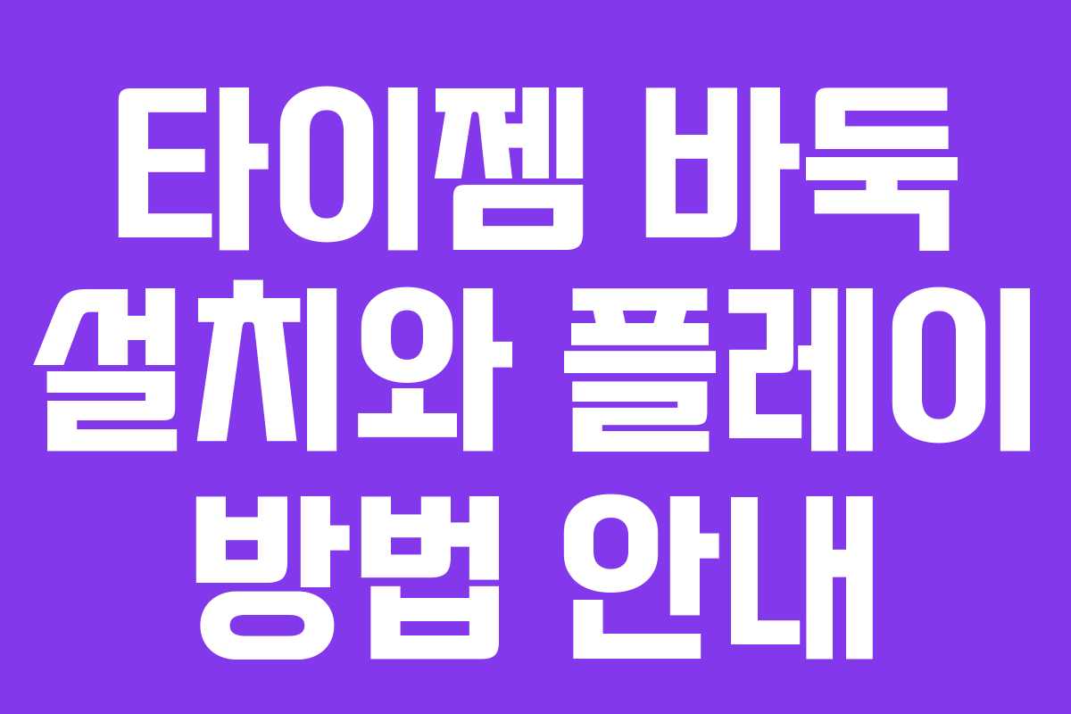 타이젬 바둑 설치와 플레이 방법 안내