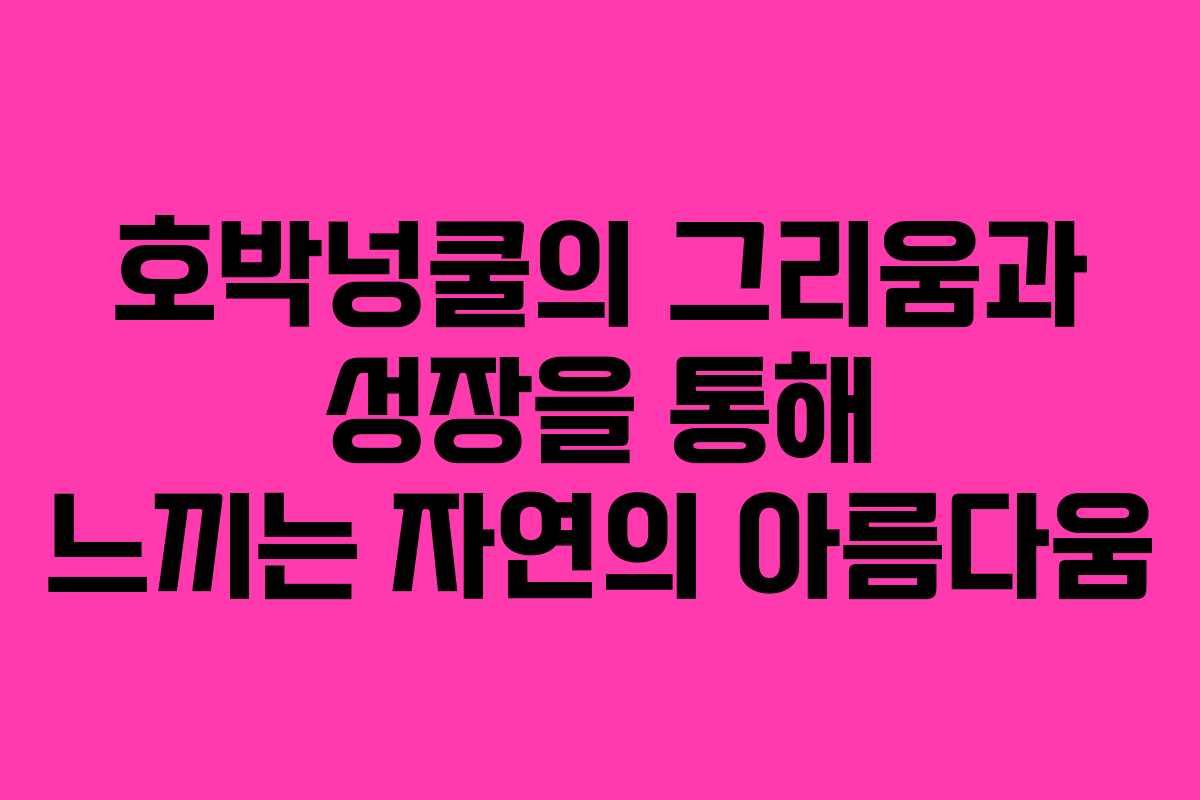 호박넝쿨의 그리움과 성장을 통해 느끼는 자연의 아름다움