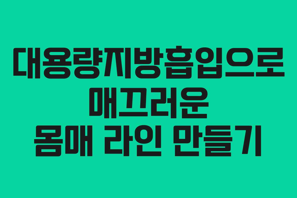 대용량지방흡입으로 매끄러운 몸매 라인 만들기