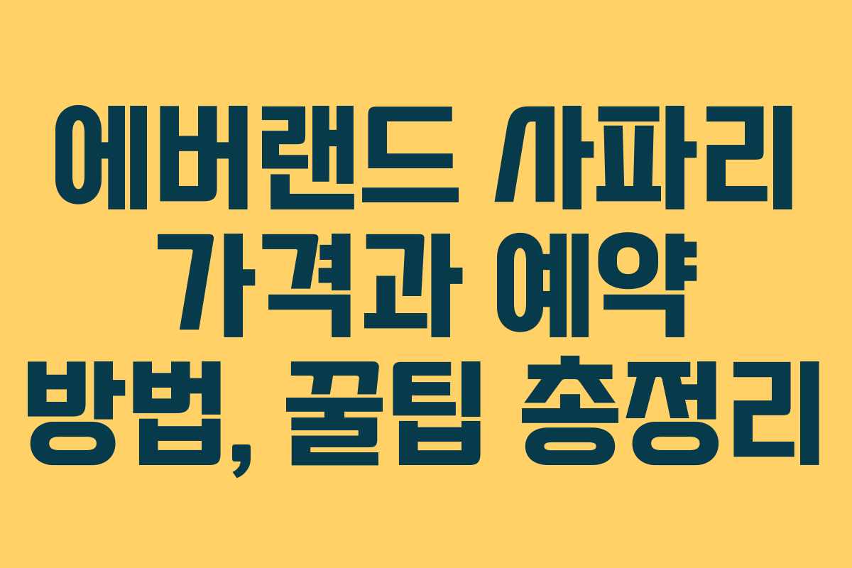 에버랜드 사파리 가격과 예약 방법, 꿀팁 총정리 에버랜드 사파리 가격과 예약 방법, 꿀팁 총정리