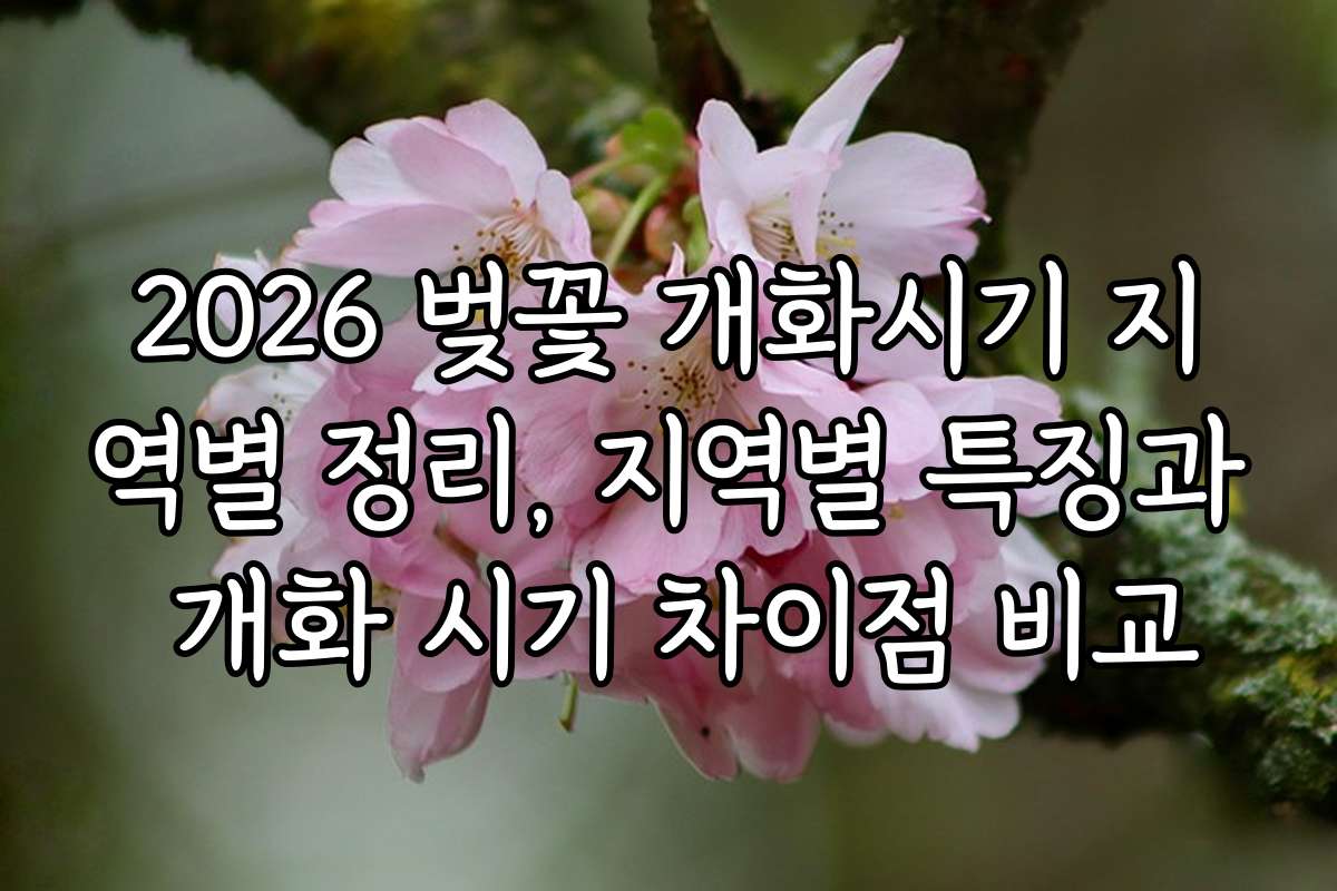 2026 벚꽃 개화시기 지역별 정리, 지역별 특징과 개화 시기 차이점 비교
