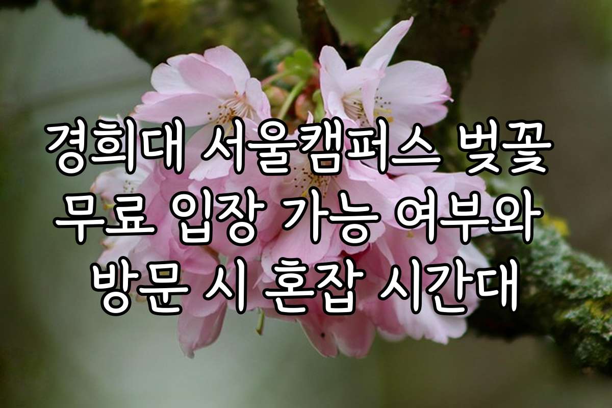 경희대 서울캠퍼스 벚꽃 무료 입장 가능 여부와 방문 시 혼잡 시간대
