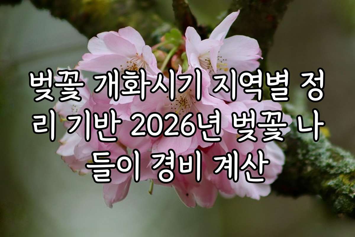 벚꽃 개화시기 지역별 정리 기반 2026년 벚꽃 나들이 경비 계산
