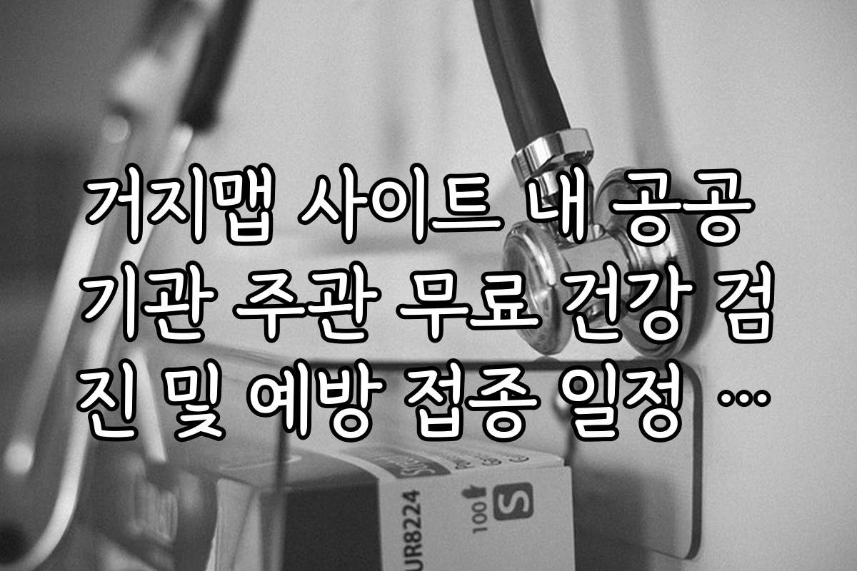 거지맵 사이트 내 공공 기관 주관 무료 건강 검진 및 예방 접종 일정 확인