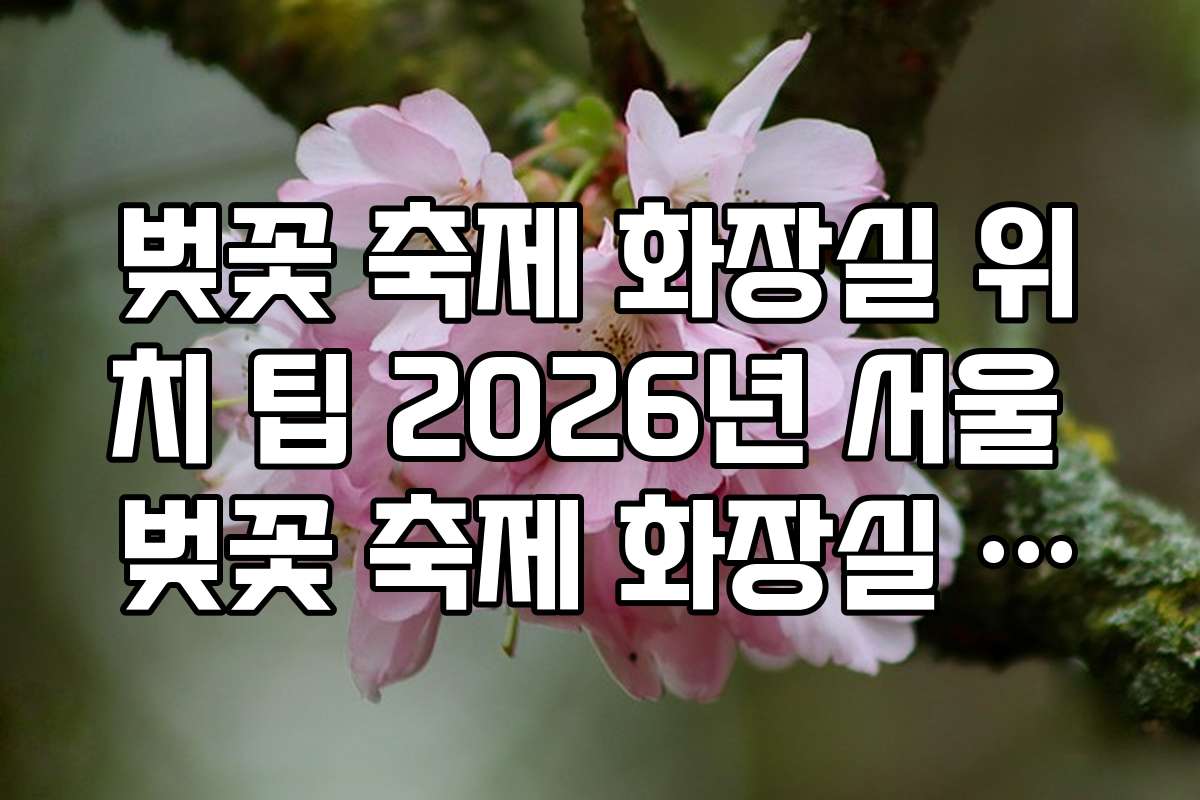 벚꽃 축제 화장실 위치 팁 2026년 서울 벚꽃 축제 화장실 위치도 PDF
