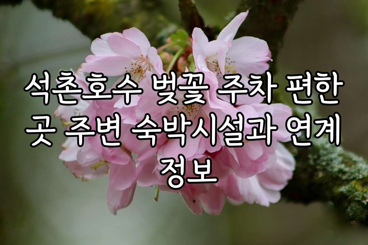 석촌호수 벚꽃 주차 편한곳 주변 숙박시설과 연계 정보