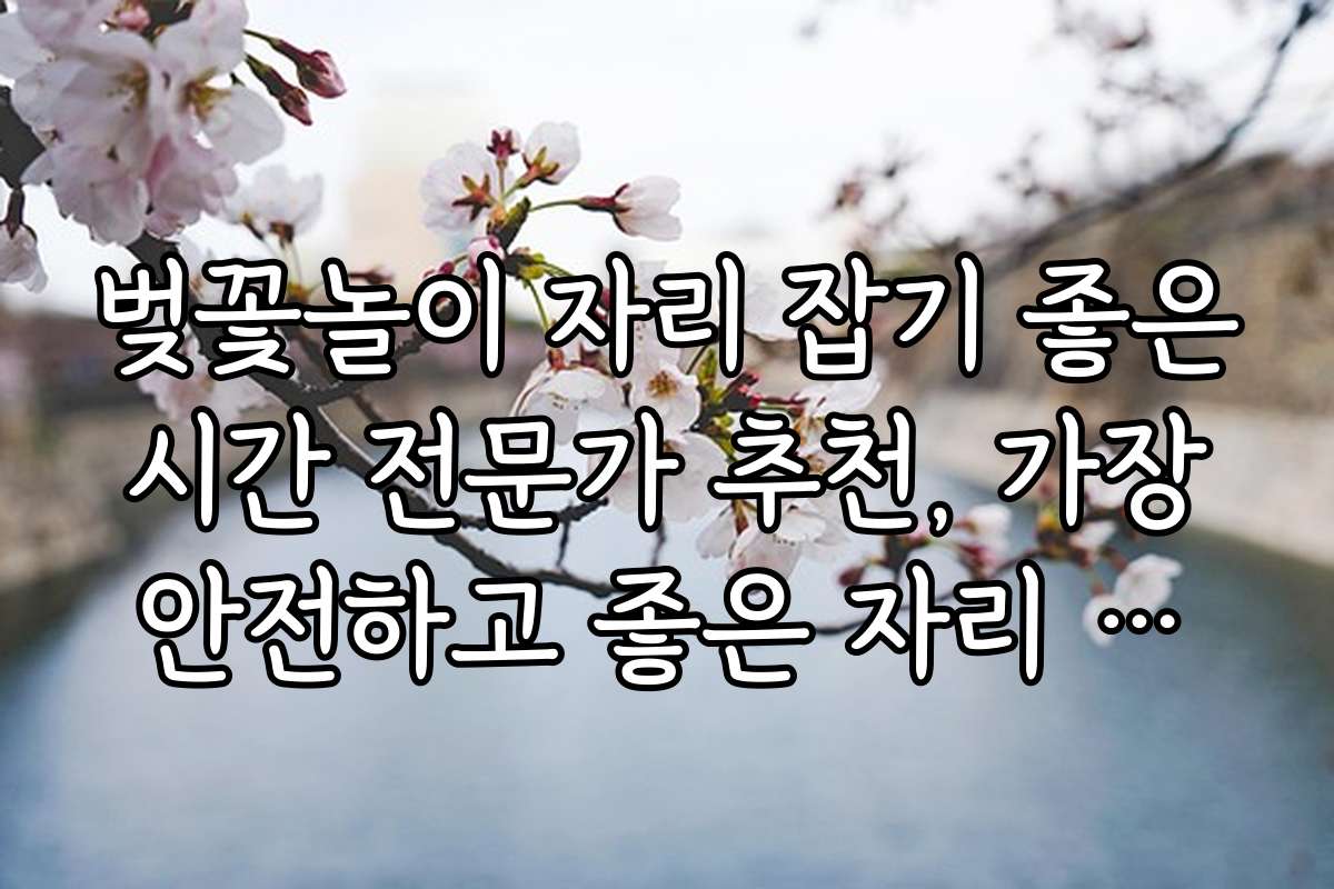 벚꽃놀이 자리 잡기 좋은 시간 전문가 추천, 가장 안전하고 좋은 자리 찾는 법