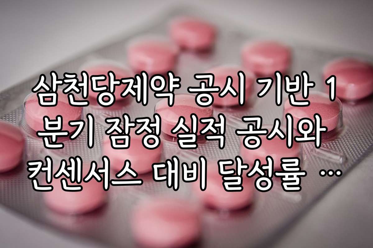 삼천당제약 공시 기반 1분기 잠정 실적 공시와 컨센서스 대비 달성률 분석 보고