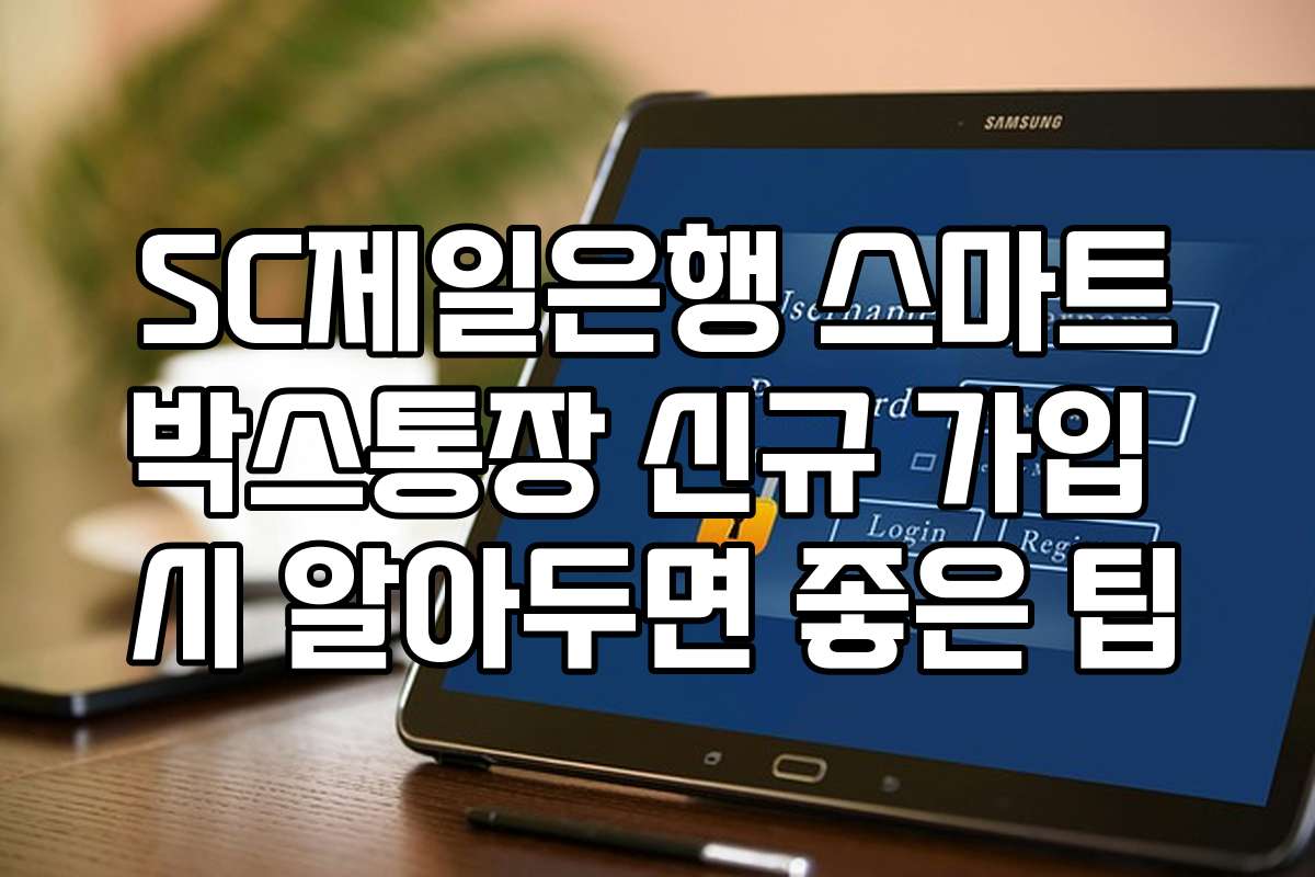 SC제일은행 스마트박스통장 신규 가입 시 알아두면 좋은 팁 SC제일은행 스마트박스통장 신규 가입 시 알아두면 좋은 팁
