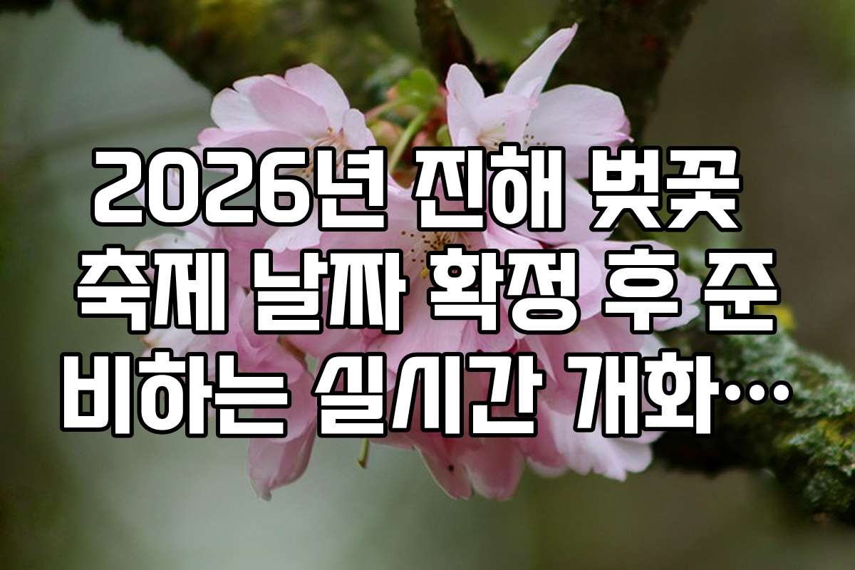 2026년 진해 벚꽃 축제 날짜 확정 후 준비하는 실시간 개화 지도
