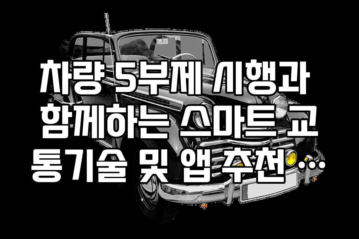 차량 5부제 시행과 함께하는 스마트 교통기술 및 앱 추천 목록