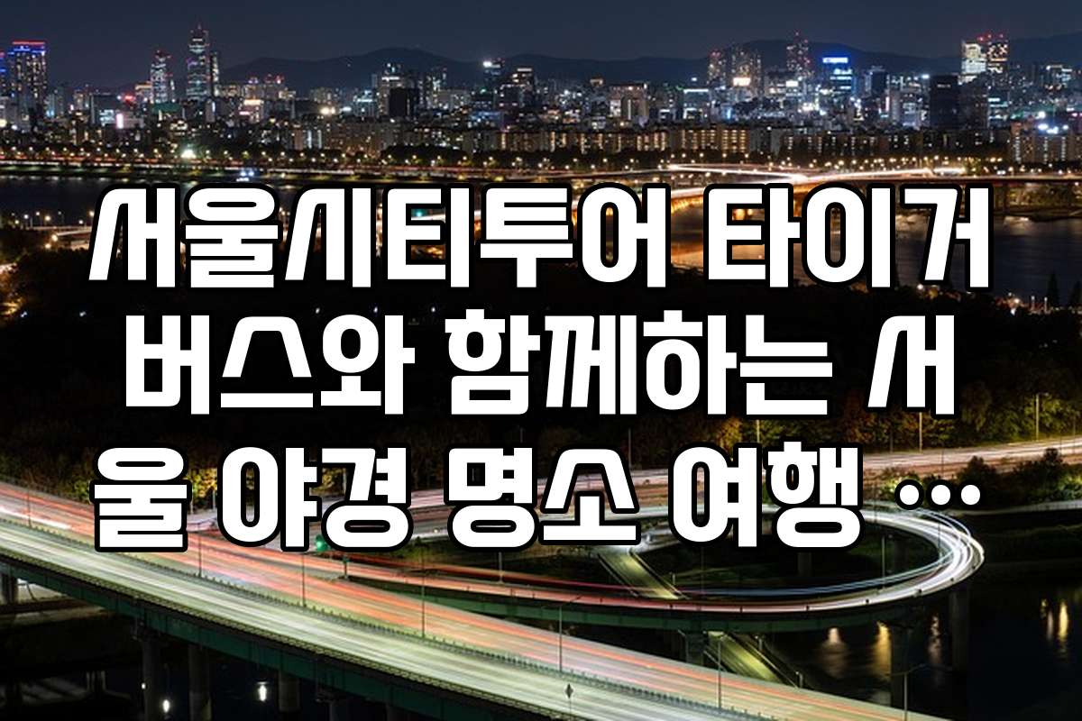 서울시티투어 타이거버스와 함께하는 서울 야경 명소 여행 추천 서울시티투어 타이거버스와 함께하는 서울 야경 명소 여행 추천