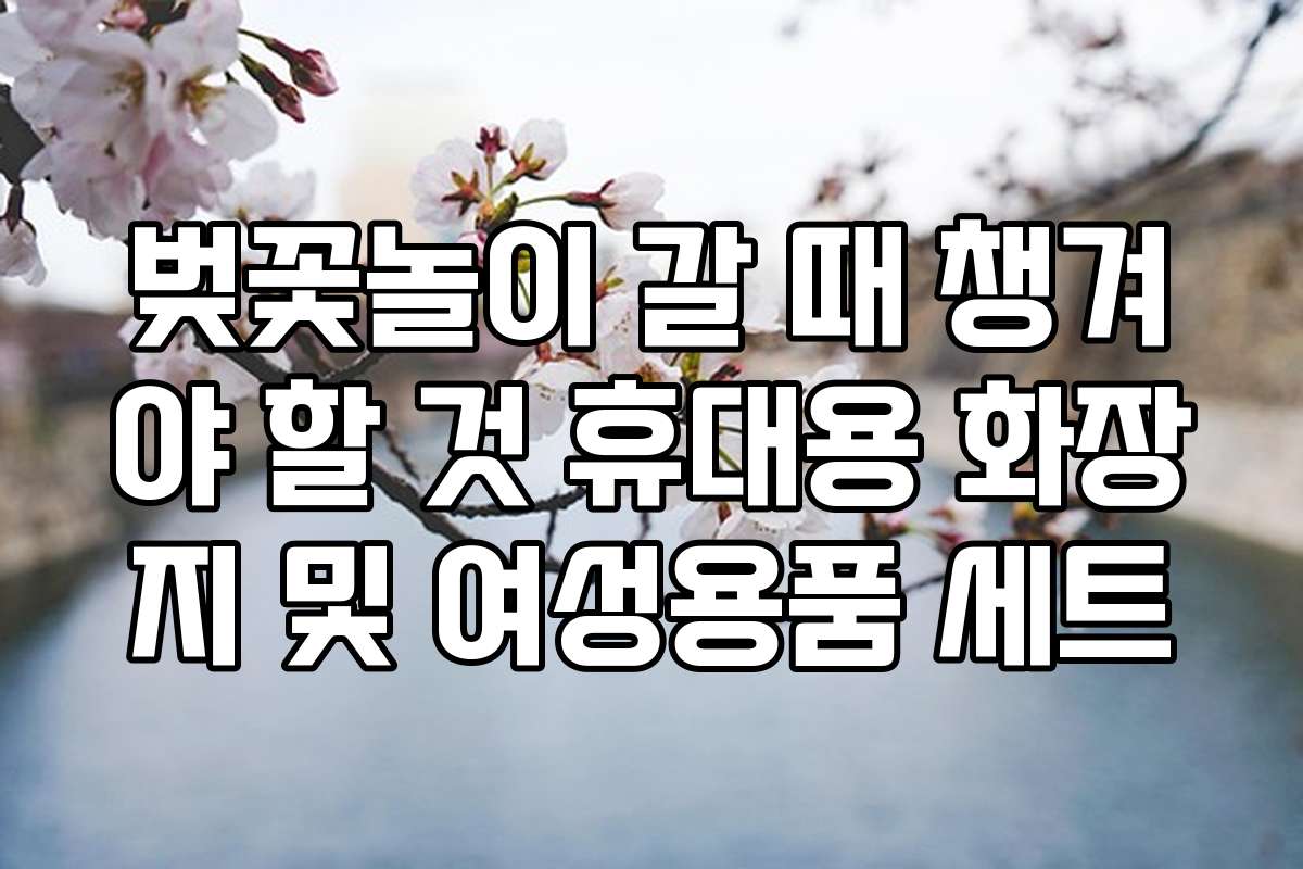 벚꽃놀이 갈 때 챙겨야 할 것 휴대용 화장지 및 여성용품 세트