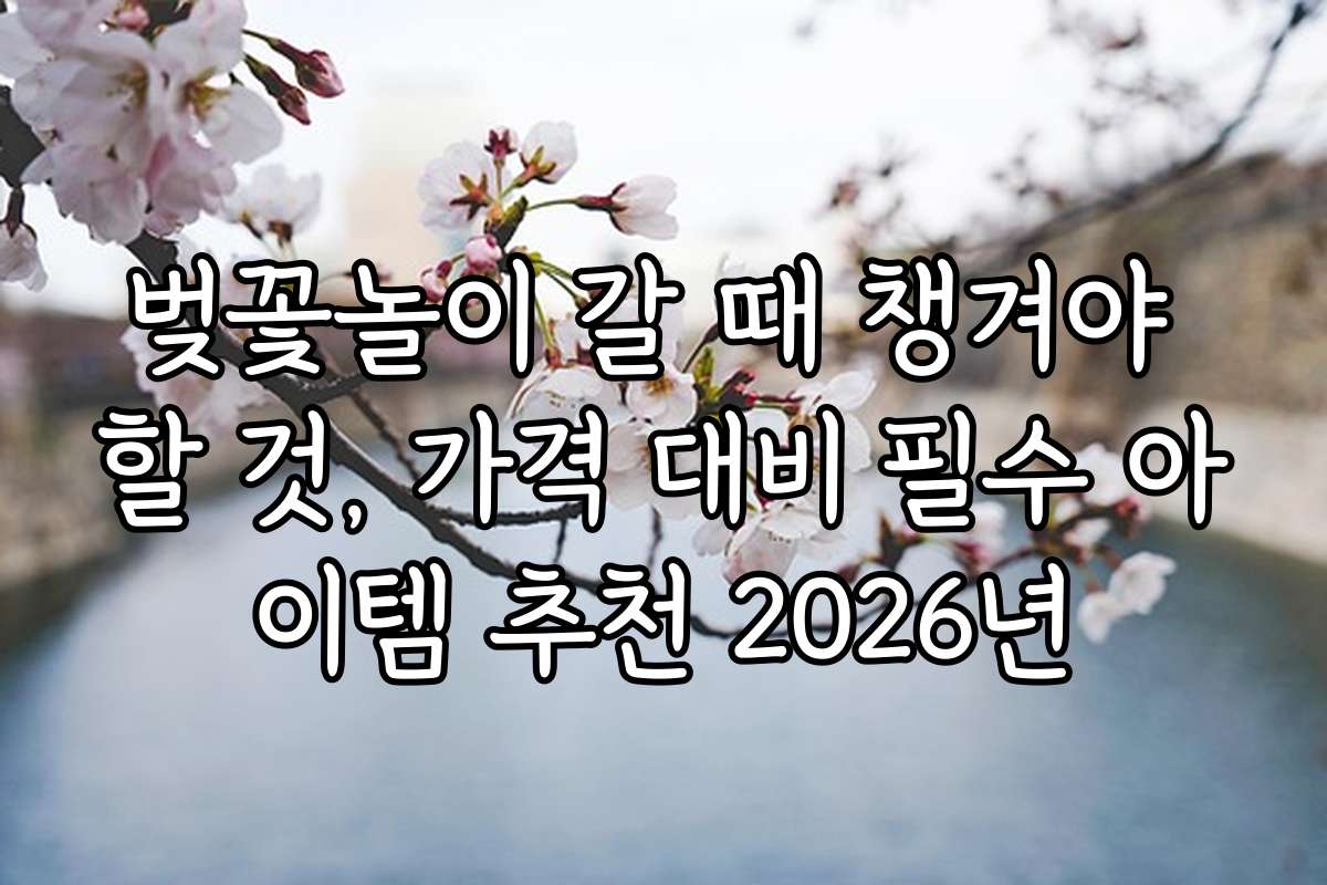 벚꽃놀이 갈 때 챙겨야 할 것, 가격 대비 필수 아이템 추천 2026년