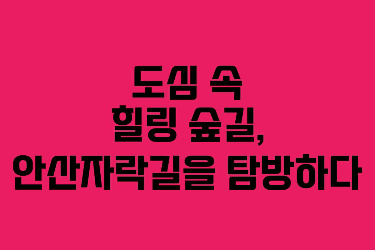 도심 속 힐링 숲길, 안산자락길을 탐방하다