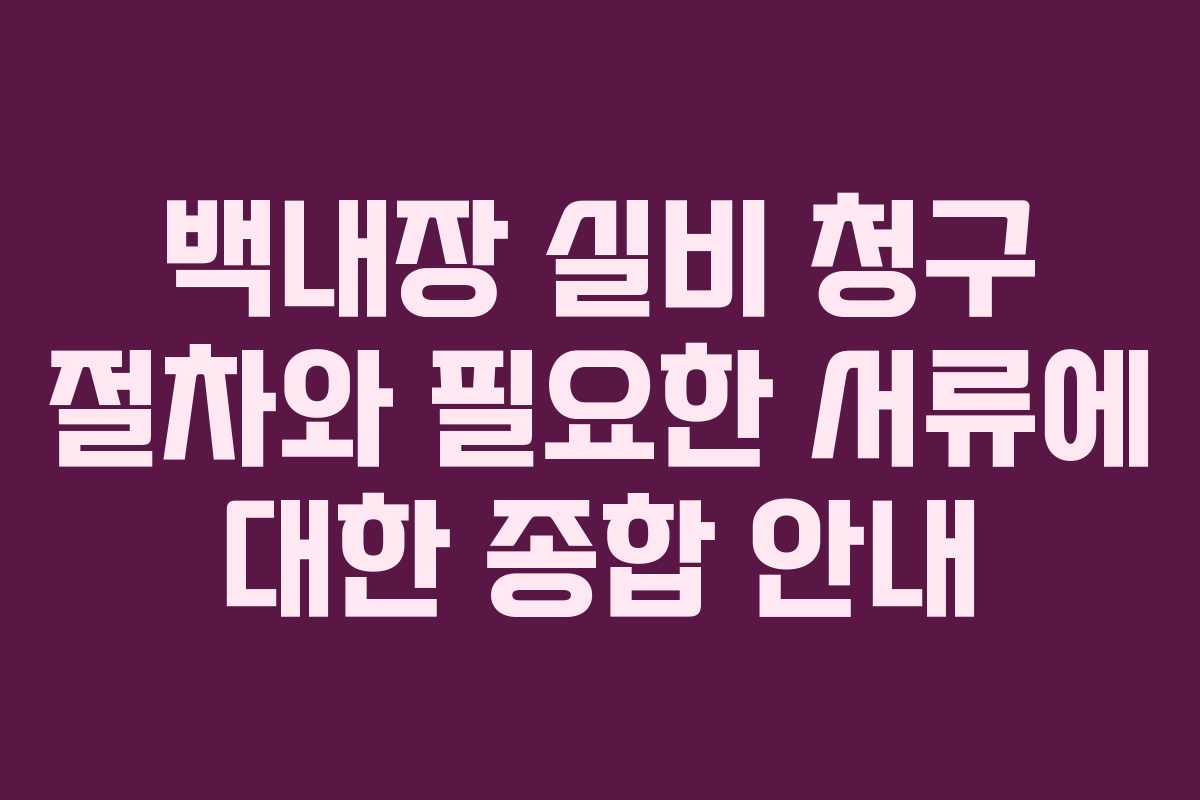 백내장 실비 청구 절차와 필요한 서류에 대한 종합 안내