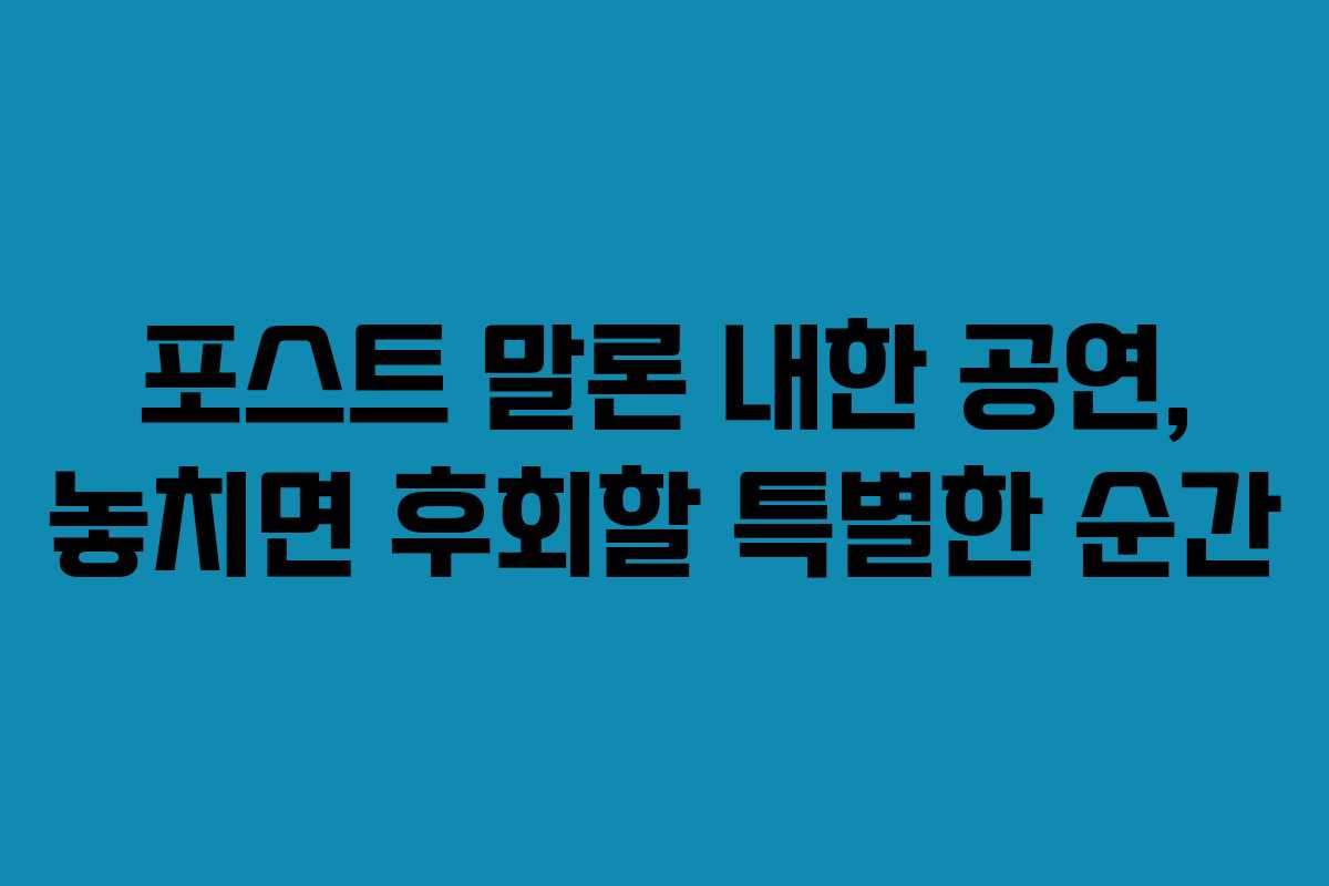 포스트 말론 내한 공연, 놓치면 후회할 특별한 순간