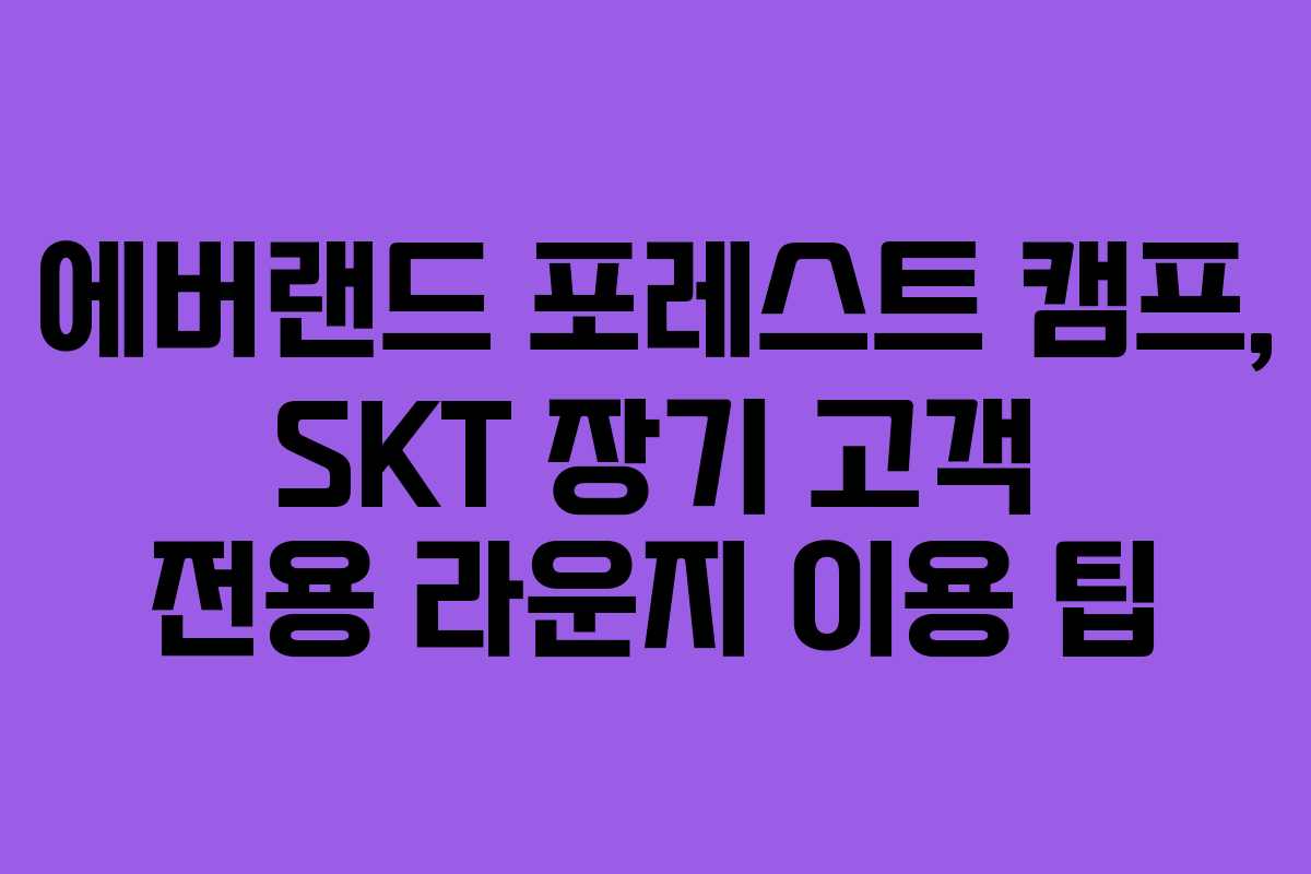 에버랜드 포레스트 캠프, SKT 장기 고객 전용 라운지 이용 팁