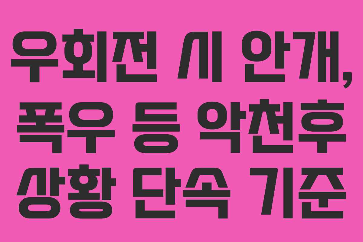 우회전 시 안개, 폭우 등 악천후 상황 단속 기준