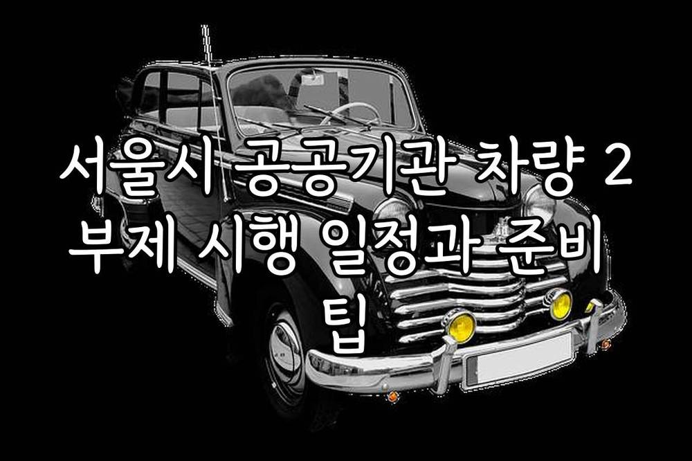 서울시 공공기관 차량 2부제 시행 일정과 준비 팁