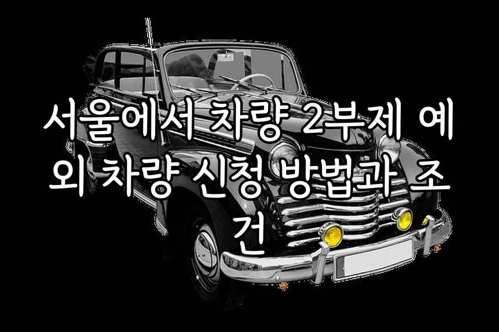 서울에서 차량 2부제 예외 차량 신청 방법과 조건