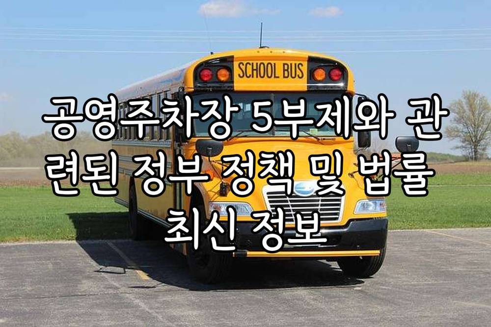 공영주차장 5부제와 관련된 정부 정책 및 법률 최신 정보