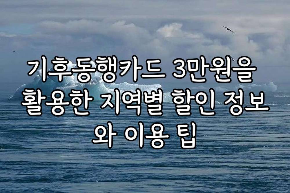 기후동행카드 3만원을 활용한 지역별 할인 정보와 이용 팁