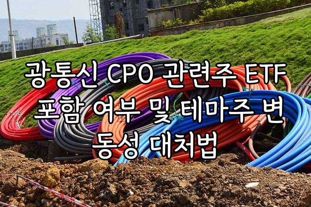 광통신 CPO 관련주 ETF 포함 여부 및 테마주 변동성 대처법
