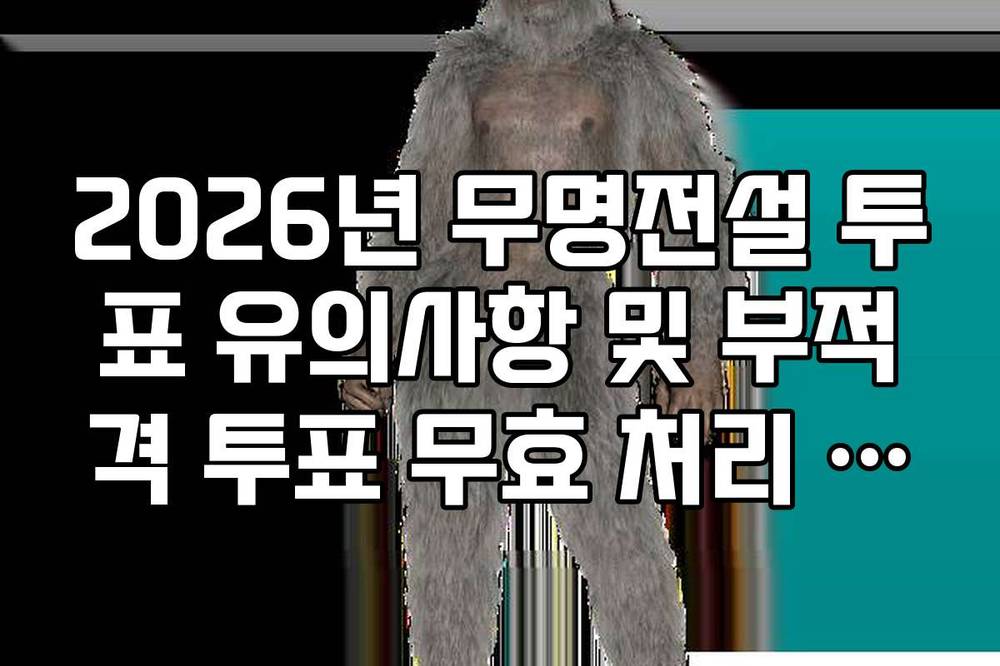 2026년 무명전설 투표 유의사항 및 부적격 투표 무효 처리 기준