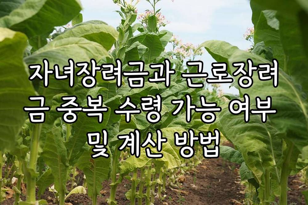 자녀장려금과 근로장려금 중복 수령 가능 여부 및 계산 방법