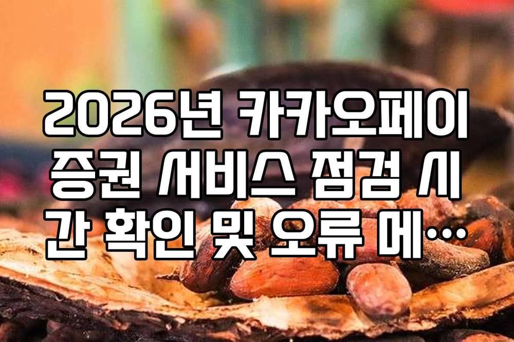 2026년 카카오페이증권 서비스 점검 시간 확인 및 오류 메시지별 의미