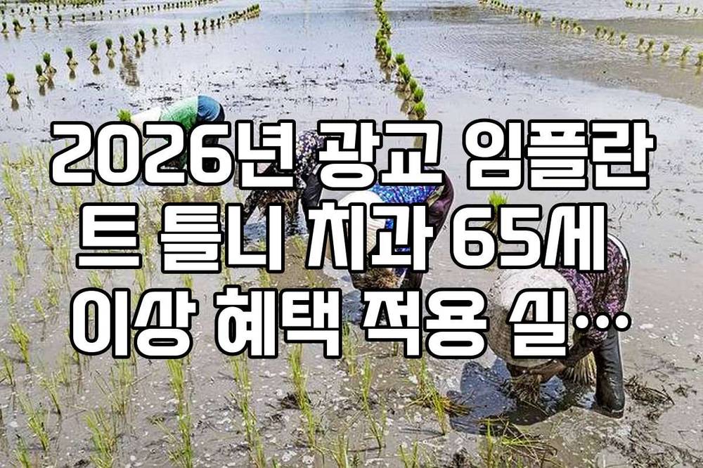 2026년 광교 임플란트 틀니 치과 65세 이상 혜택 적용 실지불액 계산