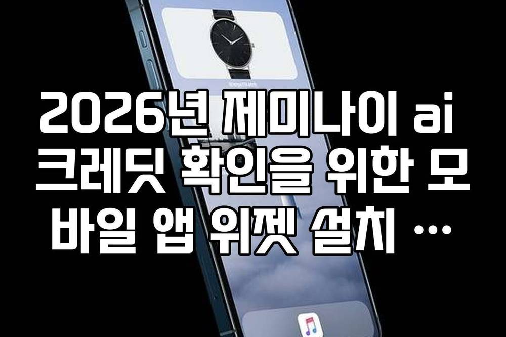 2026년 제미나이 ai 크레딧 확인을 위한 모바일 앱 위젯 설치 가이드