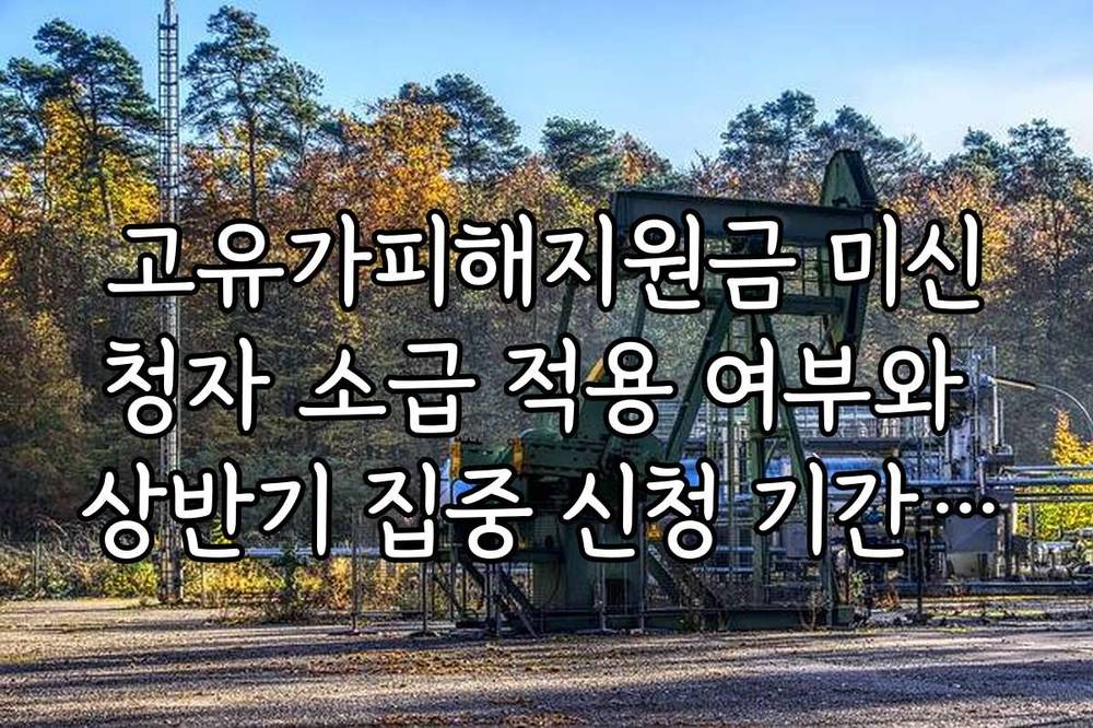 고유가피해지원금 미신청자 소급 적용 여부와 상반기 집중 신청 기간 확인