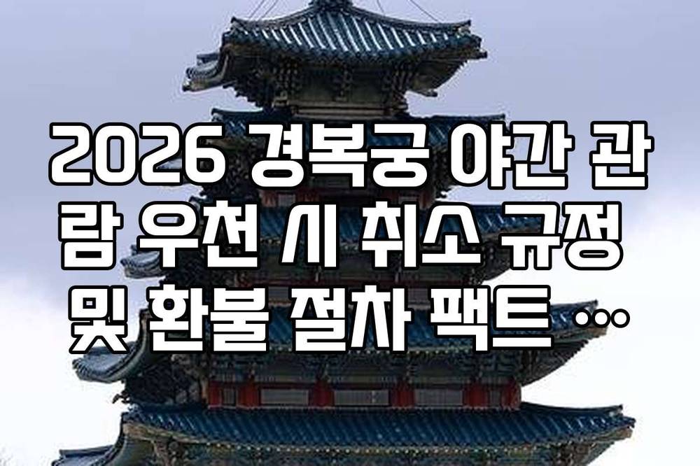 2026 경복궁 야간 관람 우천 시 취소 규정 및 환불 절차 팩트 체크