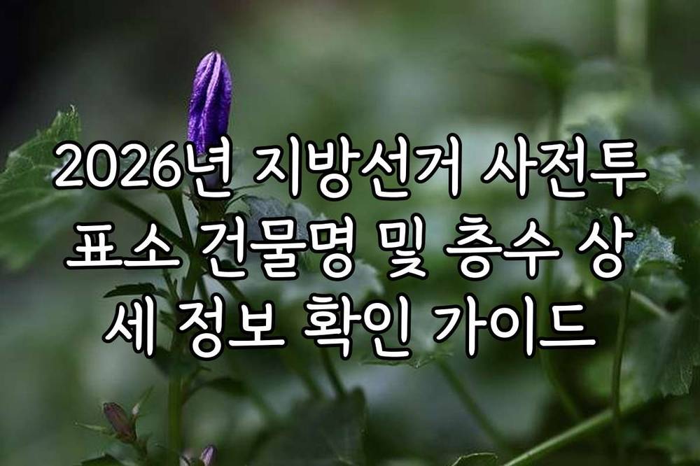 2026년 지방선거 사전투표소 건물명 및 층수 상세 정보 확인 가이드
