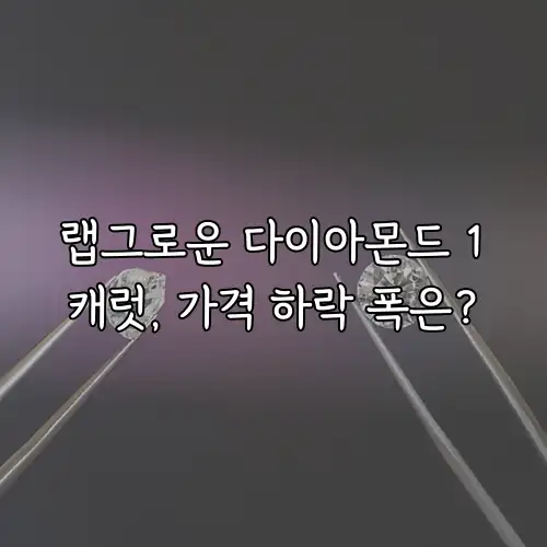 랩그로운 다이아몬드 1캐럿, 가격 하락 폭은?